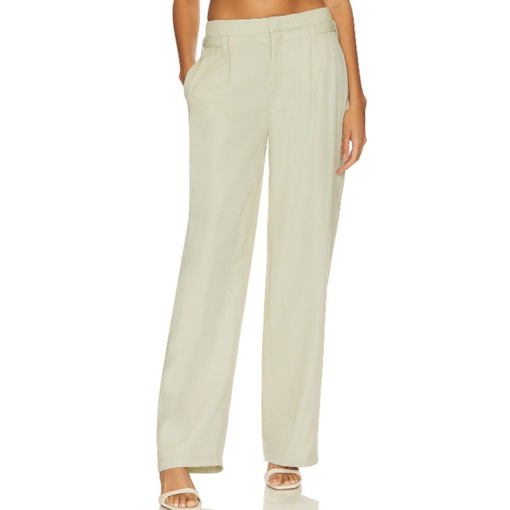 Free People Falling Out Trouser in cream color alfalfa size 8 adjustable sides